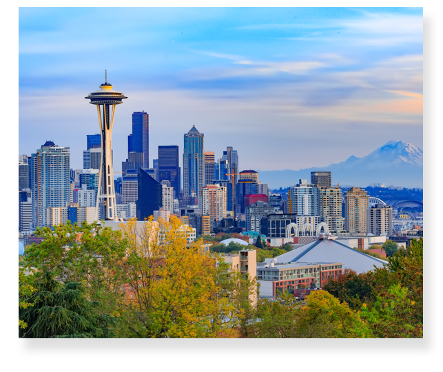 View of downtown Seattle and the Space Needle